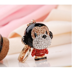 New Design Crystal Set Auger Cute Little Monkey Key Chains