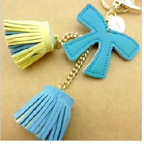 Brand New Leather Beautiful Design Bowknot Tassel Lady Key Chains