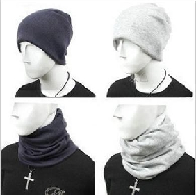 Universal Hat And Scarf Dual-use Turning Edge Hip-hop Knitted Cap