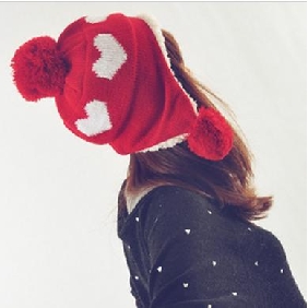 Lovely Colorful Girls' Warm Winter Earmuff Knitted Cap