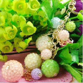 Candy Colors Lovely Crystal Ball Creative Desgin Key Chains