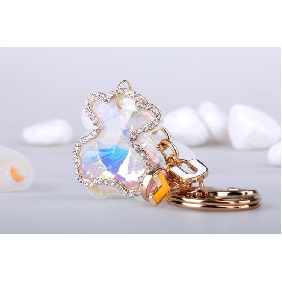 New Desgin Creative Colorful Crystal Bear Key Chains