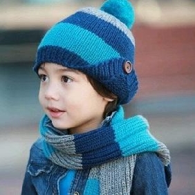Children's Universal Big Plush Ball Strip Decoration Button Adjustable Earmuff Cap With Scarf