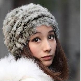 Women's Fashional Lovely Warm Winter Handmade Earmuff Rabbit Hair Cap