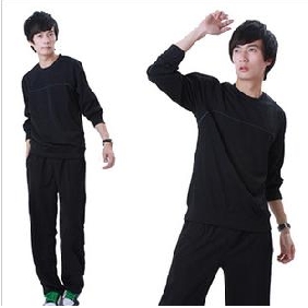Men's Autumn Pullover Collar Long sleeve Cotton Polyester Breathable Sportwear
