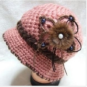 Warm Winter Elder Knitting Double Thicken Rabbit Hair Cap With Scarf
