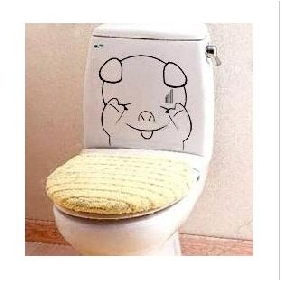 Cute Pig Image Personalized Bathroom Decoration Closestool Sticker