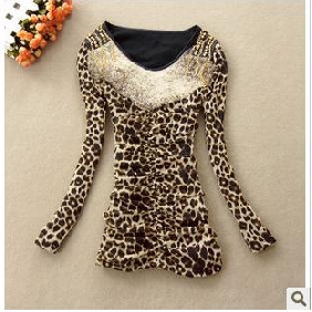 Office Lady Sexy Show Thin Drape Lace Plus Plush Warm T-shirt