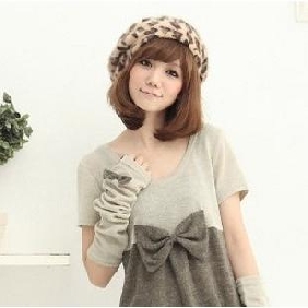 Fashional Rabbit Hair Leopard Pattern Warm Winter Berets