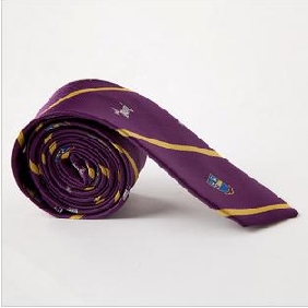 Contrast Color Stripe Yarn Dyed Narrow Leisure Tie