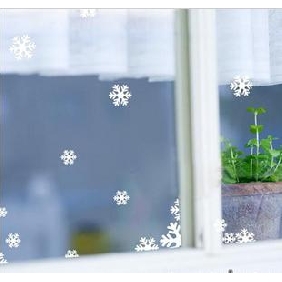 Romantic Lover's Snowflakes Design Glass And Closet Sticker For Christmas