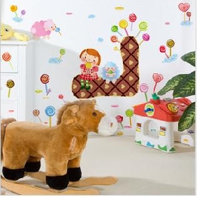 Cartoon Images Removable Environmental Protection Wall Stickers For Children's Room