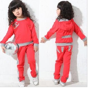 Children's Cotton Pure Color Pullover Spring Sportswear With Hat