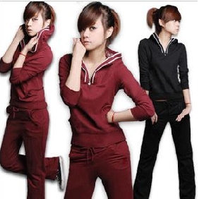 Women's Cotton Pure Color Pullover Breathable Sportswear