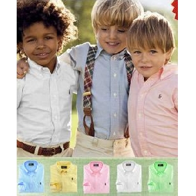 Boy's Long Sleeve Pure Cotton Turndown Leisure Shirts