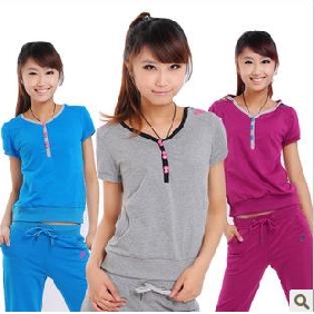 Women's Short Sleeve Pure Cotton Breathable Pullover Sportswear With Hat
