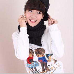 Women's Cute Cartoon Pattern Thicken Woolen Long Sleeve Loose Leisure Hoodies