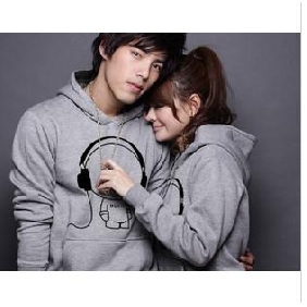 New Design Fashional Lover's Show Thin Printing Thicken Woolen Warm Hoodies
