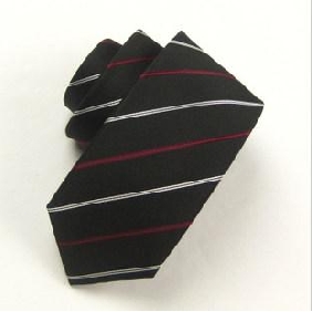 Allow Type Black Base Stripe Yarn Dyed Pure Silk Official Tie For Lover's Gift