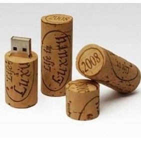 Creative Wood Bottle Stopper Logo Printing 4GB USB Flash Drives
