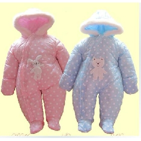 Cute Rabbit Pattern Thicken Warm Baby Jumpsuit With Socks
