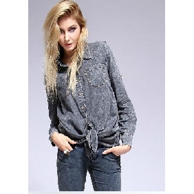 Women's Washing Snowflake Long Style Stylish Cowboy Shirts