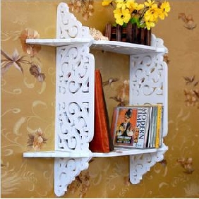 Carve Patterns Multifunctional Commodity Shelf, Wood Craft Novelty Furniture