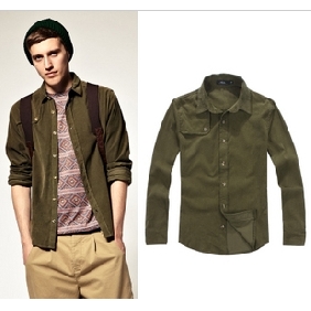 2012 Spring New Arrival Pure Cotton Long Sleeve Men Corduroy Shirts