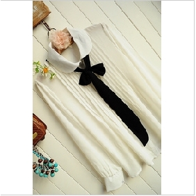 2012 New Arrival Spring Doll Collar Chiffon Shirts For Girls