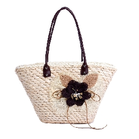 Summer New Fashion Style Beach Straw Flower Shoulder Woven Bags
