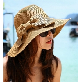 Fashion Summer Straw Hat, Bow Along The Cap Beach Hat Sun Hat